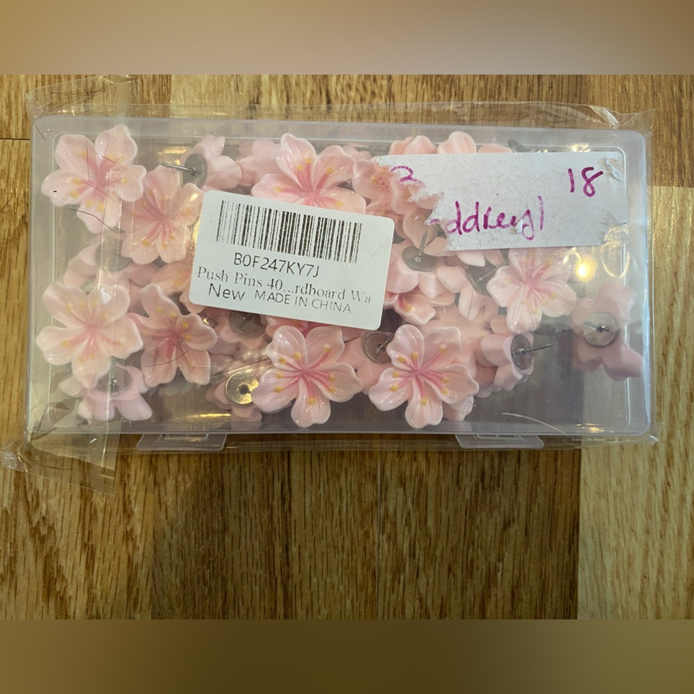 Pink Cherry Blossom Push Pins New - Picture 4 of 5